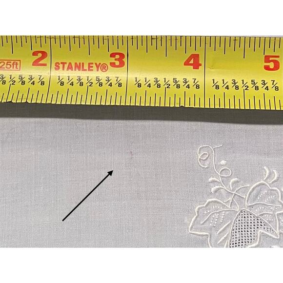 Vintage Pale Blue Linen Floral Embroidered Cocktail Napkins, Set of 12 - Picture 4 of 4